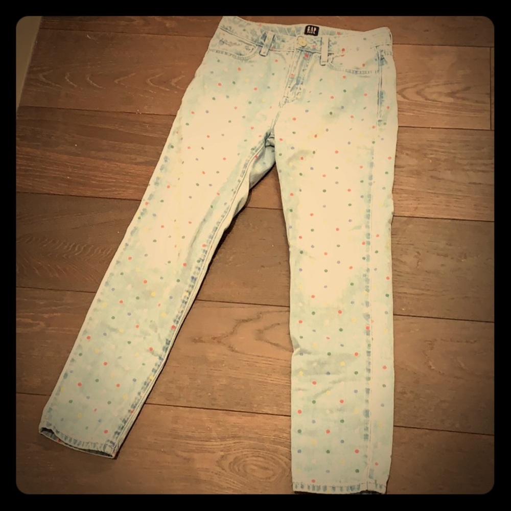 Girlfriend jeans with polka dots
